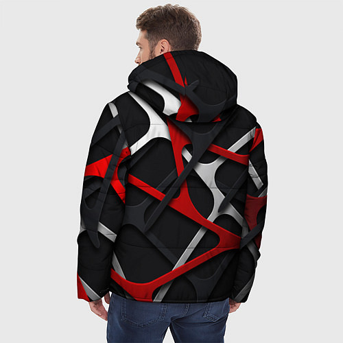 Мужская зимняя куртка Mitsubishi - texture / 3D-Красный – фото 4