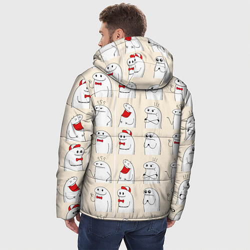 Мужская зимняя куртка Смешные мемы паттерн / 3D-Красный – фото 4