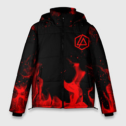 Мужская зимняя куртка Linkin Park красный огонь лого