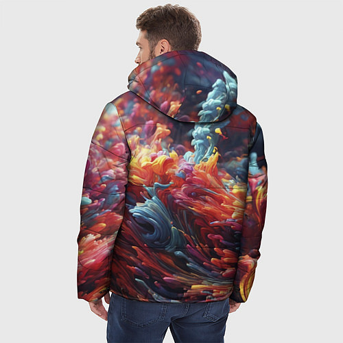 Мужская зимняя куртка Многоцветный дым / 3D-Красный – фото 4