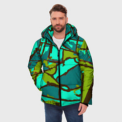 Куртка зимняя мужская Цветная геометрия, цвет: 3D-светло-серый — фото 2