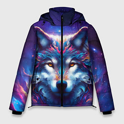 Куртка зимняя мужская Волк и звезды, цвет: 3D-черный