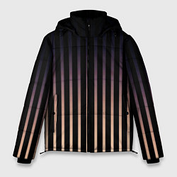 Мужская зимняя куртка Переливающиеся полосы чёрно-бежевый