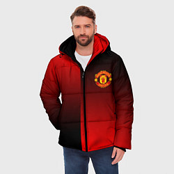Куртка зимняя мужская Манчестер Юнайтед градиент спорт, цвет: 3D-светло-серый — фото 2