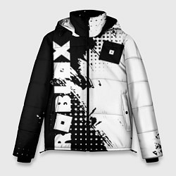 Мужская зимняя куртка Роблокс - черно-белая абстракция