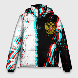 Мужская зимняя куртка Россия глитч краски текстура спорт