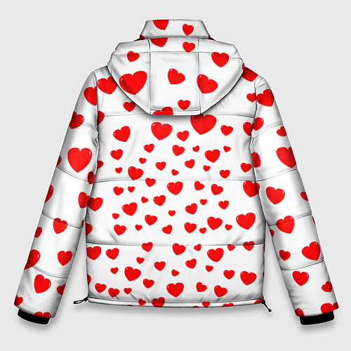 Мужская зимняя куртка Любовь паттерн сердца / 3D-Светло-серый – фото 2