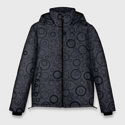 Куртка зимняя мужская Серо-фиолетовый паттерн пузырьки, цвет: 3D-черный