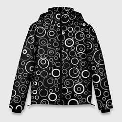 Куртка зимняя мужская Чёрный паттерн пузырьки, цвет: 3D-черный