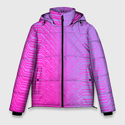Куртка зимняя мужская Розовые градиентные линии, цвет: 3D-красный
