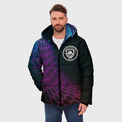 Куртка зимняя мужская Manchester City футбольная сетка, цвет: 3D-черный — фото 2