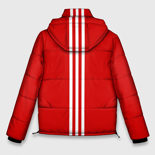 Мужская зимняя куртка СССР гост три полоски на красном фоне / 3D-Светло-серый – фото 2