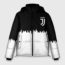 Куртка зимняя мужская Juventus белый огонь текстура, цвет: 3D-красный