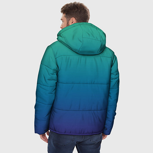 Мужская зимняя куртка Градиент зелёно-фиолетовый / 3D-Светло-серый – фото 4