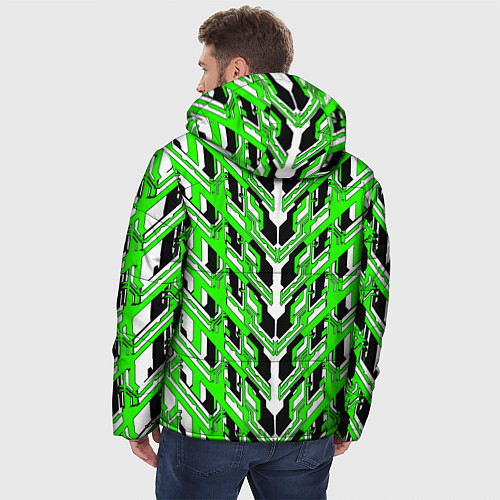 Мужская зимняя куртка Зелёная техно броня / 3D-Красный – фото 4