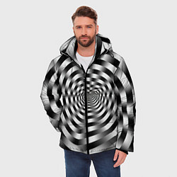 Куртка зимняя мужская Оптическая иллюзия спиральное заклинание, цвет: 3D-черный — фото 2