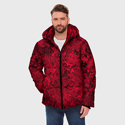 Куртка зимняя мужская Абстрактная текстура тёмно-красный, цвет: 3D-красный — фото 2