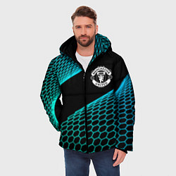 Куртка зимняя мужская Manchester United football net, цвет: 3D-черный — фото 2