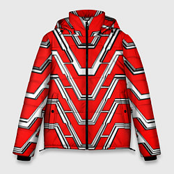 Куртка зимняя мужская Техно броня красно-белая, цвет: 3D-красный