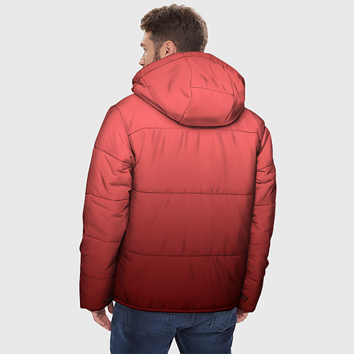 Мужская зимняя куртка Оттенок розовый антик градиент / 3D-Светло-серый – фото 4