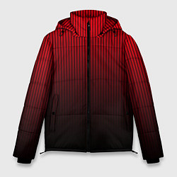 Мужская зимняя куртка Красно-чёрный градиент в полоску