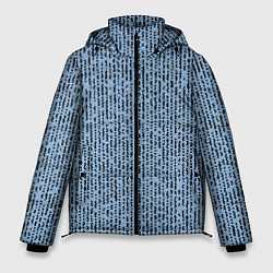 Мужская зимняя куртка Голубой с чёрным мелкая мозаика
