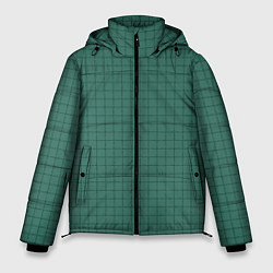 Мужская зимняя куртка Патиново-зелёный в клетку