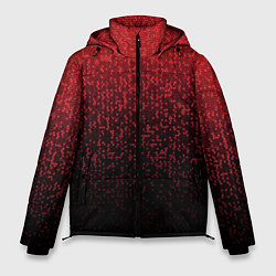 Куртка зимняя мужская Градиент мозаика красно-чёрный, цвет: 3D-красный
