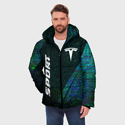 Куртка зимняя мужская Tesla sport glitch blue, цвет: 3D-черный — фото 2