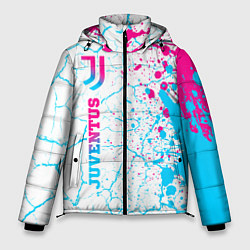 Мужская зимняя куртка Juventus neon gradient style по-вертикали