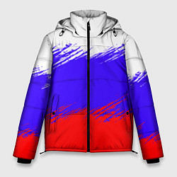 Куртка зимняя мужская Триколор штрихи, цвет: 3D-красный