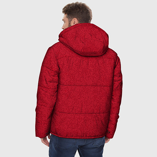 Мужская зимняя куртка Текстура однотонный карминовый / 3D-Красный – фото 4