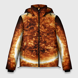 Куртка зимняя мужская Пылающее солнце крупным планом, цвет: 3D-красный