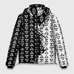 Куртка зимняя мужская Ведьмак 3 магические знаки, цвет: 3D-черный