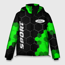 Куртка зимняя мужская Ford green sport hexagon, цвет: 3D-черный