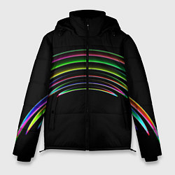 Куртка зимняя мужская Радужные линии, цвет: 3D-светло-серый
