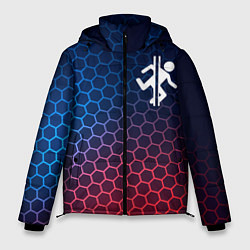 Куртка зимняя мужская Portal неоновые соты, цвет: 3D-черный