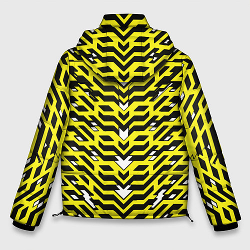 Мужская зимняя куртка Агрессивный жёлтый паттерн / 3D-Светло-серый – фото 2