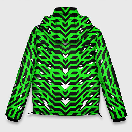Мужская зимняя куртка Агрессивный зелёный паттерн / 3D-Светло-серый – фото 2