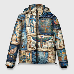 Куртка зимняя мужская Пэчворк из Египетских мотивов, цвет: 3D-светло-серый