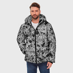 Куртка зимняя мужская Чёрно-серый абстракция пятна, цвет: 3D-черный — фото 2