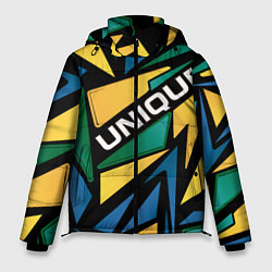 Куртка зимняя мужская Разноцветный геометрический узор - уникальный, цвет: 3D-светло-серый