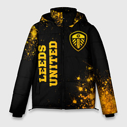 Куртка зимняя мужская Leeds United - gold gradient вертикально, цвет: 3D-черный