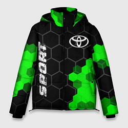 Куртка зимняя мужская Toyota green sport hexagon, цвет: 3D-черный