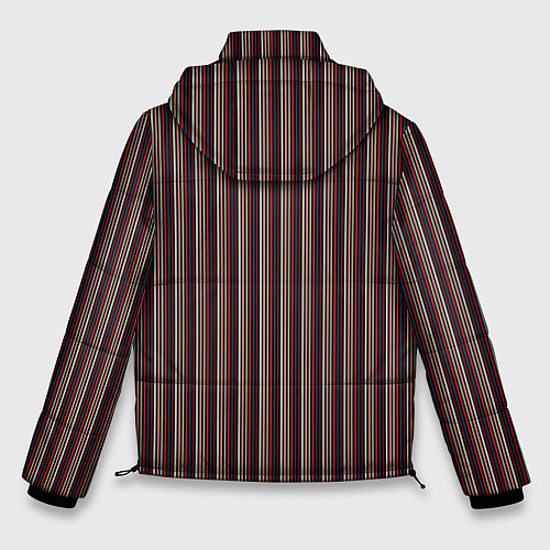 Мужская зимняя куртка Чёрно-красный в тонкую полоску / 3D-Светло-серый – фото 2