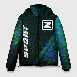 Куртка зимняя мужская Zotye sport glitch blue, цвет: 3D-черный