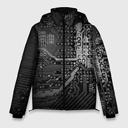 Куртка зимняя мужская Микросхема плата, цвет: 3D-черный