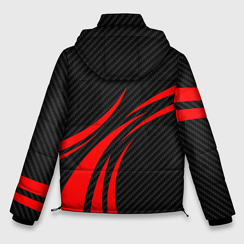 Мужская зимняя куртка GTR Nissan - Carbon and red / 3D-Светло-серый – фото 2