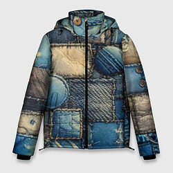 Куртка зимняя мужская Denim patchwork - ai art, цвет: 3D-красный