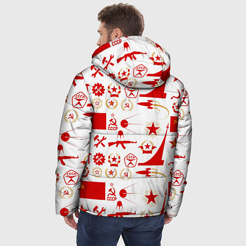 Мужская зимняя куртка СССР знак качества красный / 3D-Светло-серый – фото 4